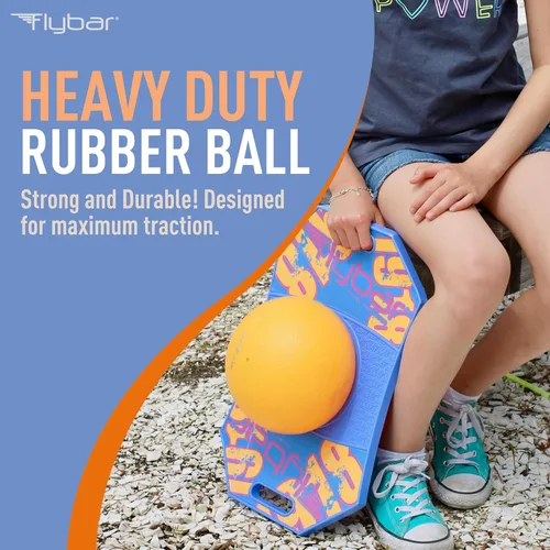 Miniatura 3 de Flybar Pogo - Pelota de truco para niños, tabla de rebote de equilibrio con cubierta antideslizante, bomba incluida, juguetes para interiores