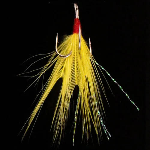 Miniatura 7 de 20 anzuelos de pesca agudos con pluma tamaño de acero inoxidable con púas afiladas triple anzuelo con caja para agua salada y agua dulce 20 plumas