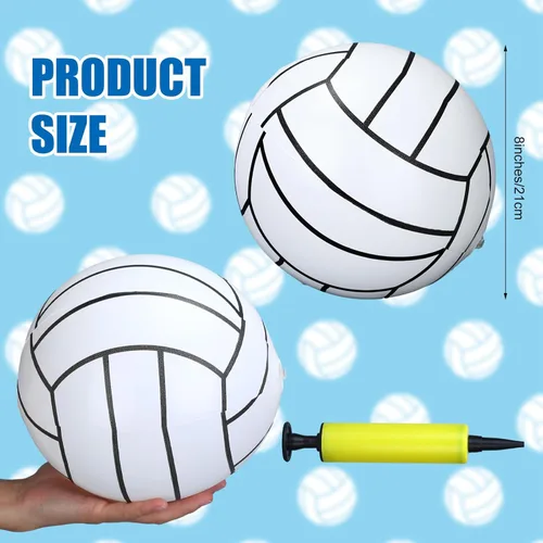 Miniatura 2 de Poen 12 pelotas inflables de voleibol de 8 pulgadas para piscina acuática, voleibol con bomba de inflado, pelotas de playa inflables para adultos