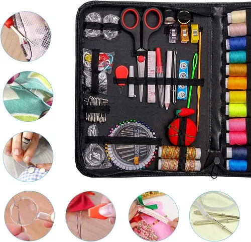 Miniatura 5 de Kit de máquina de coser de alta calidad, 183 piezas, 38 carretes de hilo XL, kits de costura grandes para adultos, estudiantes universitarios