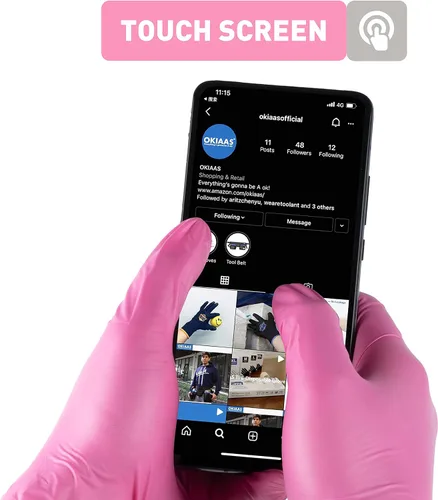 Miniatura 6 de OKIAAS - Guantes desechables de vinilo color negro/rosa sin látex, grado alimenticio, 5 mil, para cocinar, limpieza, tinte para el pelo