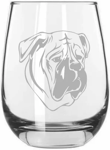 Miniatura 578 de Sakhalin Husky Dog - Copa de vino grabada personalizada de 15.25 onzas sin tallo