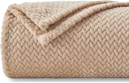 Miniatura 41 de NEWCOSPLAY Manta de Tiro Súper Suave Aqua Franela Sedosa Premium Fleece con Patrón de Hojas Ligera Manta de Cama para Uso en Todas las Estaciones