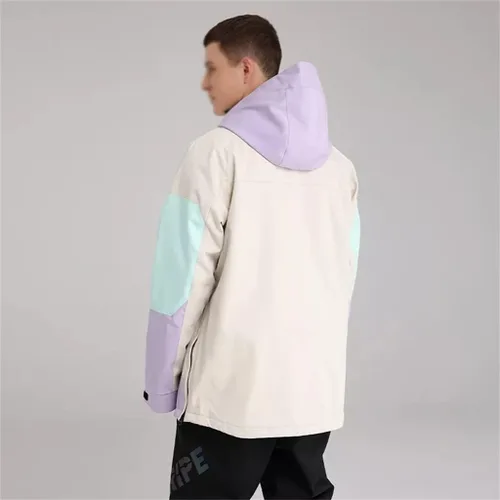 Miniatura 4 de LIUZH - Chaqueta de esquí deportiva para hombre, chaqueta de snowboard para invierno, suéter con capucha, chaqueta de nieve a juego, ropa de esquí