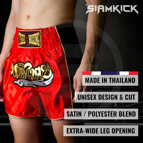 Miniatura 2 de Pantalones cortos clásicos de Muay Thai para hombres y mujeres, boxeo, kickboxing, alto grado, artes marciales mixtas, ropa de entrenamiento
