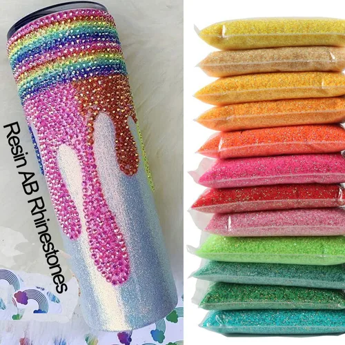 Miniatura 4 de Paquete grande de 50000 diamantes de imitación de resina de 0.118 pulgadas (0.118 in), con parte trasera plana, diamantes de imitación de color AB