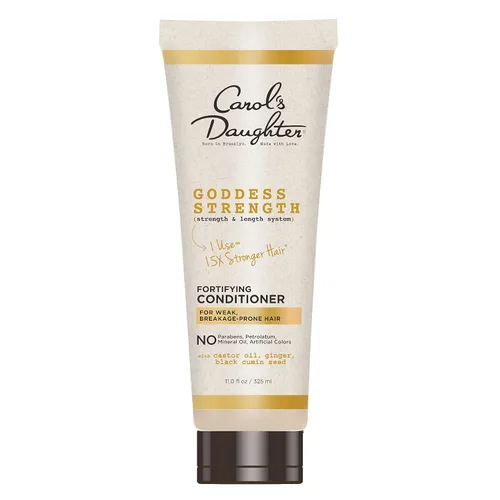 Carol's Daughter Goddess Strength - Acondicionador fortificante para cabello ondulado, rizado y crespo, acondicionador con aceite de ricino para