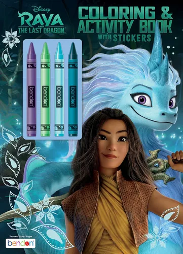 Disney Raya y el último dragón - Libro de colorear y actividades de 48 páginas con 4 crayones 50781
