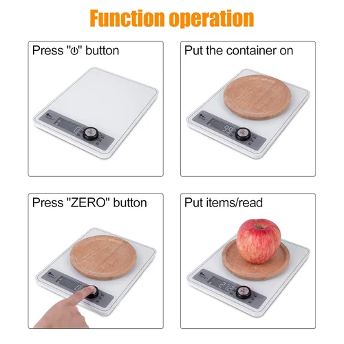 Miniatura 7 de Báscula de cocina altamente digital, pantalla LCD con retroiluminación, graduación precisa de 0.1 oz, medición de volumen de agua y leche, 176.37 oz
