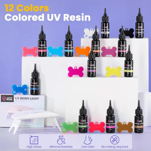 Miniatura 7 de LET'S RESIN Juego de tinta concentrada de alcohol de 48 piezas y kit de fabricación de llaveros todo incluido