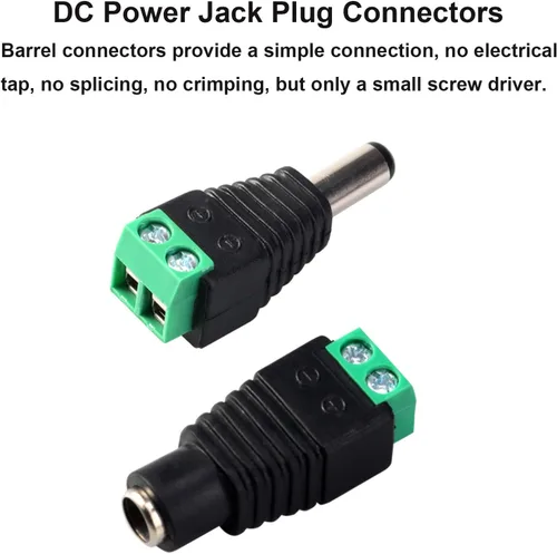 Miniatura 4 de 10 pares de cables de alimentación de CC de 12 V 5 A macho y hembra + 10 pares de conectores de enchufe de alimentación CC para vigilancia