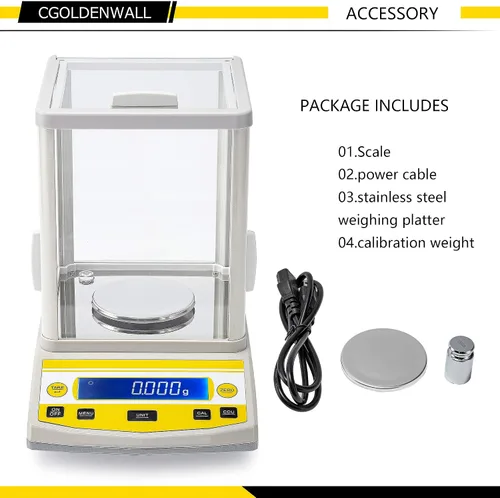 Miniatura 6 de CGOLDENWALL Balanza analítica digital Balanza de alta precisión Balanza electrónica digital para farmacia de laboratorio (7.05 oz 1mg)