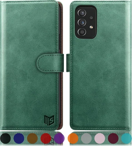 Miniatura 13 de SUANPOT Funda de piel tipo cartera para Samsung Galaxy A53 5G con tarjetero RFID para tarjetas de crédito Flip Folio Book Funda a prueba de golpes