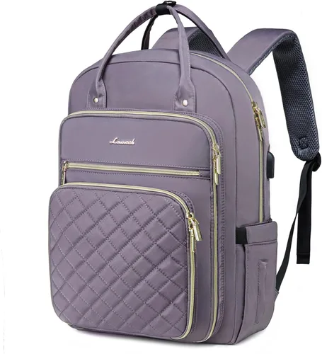 Miniatura 20 de LOVEVOOK - Mochila para portátil para mujer, resistente al agua, mochila de trabajo y viaje, con monedero, elegante, mochila de negocios, mochila