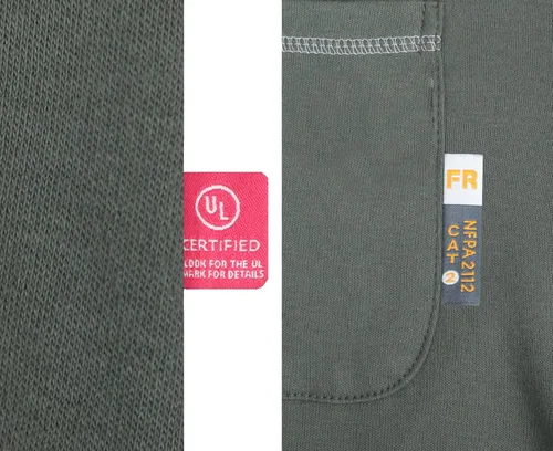 Miniatura 58 de KONRECO Camisas FR para hombre resistentes al fuego/ignífugo CAT2 7oz algodón dos tonos y camisa Henley