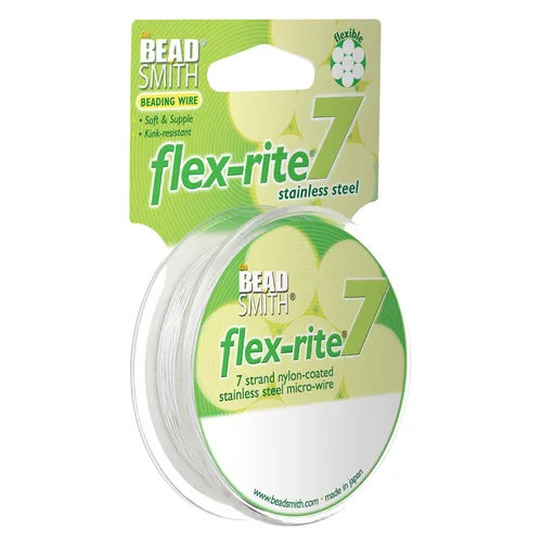 Miniatura 36 de The Beadsmith Flex-Rite - Alambre de acero inoxidable recubierto de nailon de 7 hebras, 0.007 pulgadas de diámetro, transparente, carrete de 30