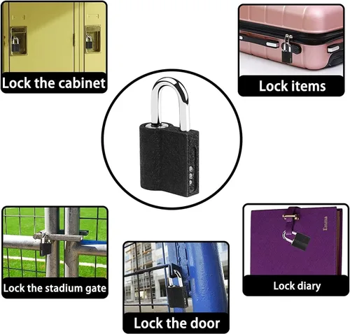 Miniatura 6 de Paquete de 3 mini candados con llaves, mini cerraduras de equipaje y maleta, con llaves iguales para armarios, armarios de gimnasio, mochilas, cajas