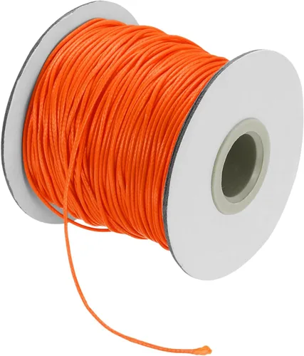Miniatura 36 de MECCANIXITY Cordón encerado de poliéster encerado de 0.020 in, cuerda de cera de 175 yardas para hacer pulseras, collares, cuentas, joyería y Negro