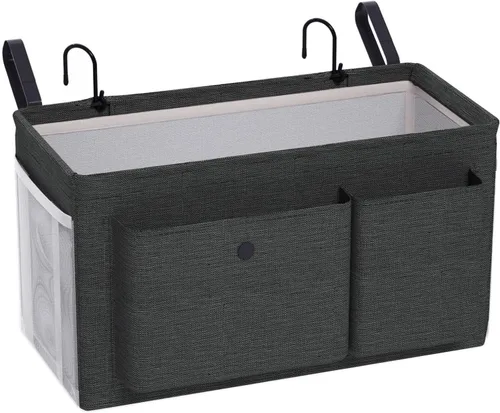 Miniatura 9 de Edudif Organizador de Cabecera de Doble Propósito, Organizador de Cama con 6 Bolsillos, Solución de Almacenamiento Versátil para Mesita de Noche