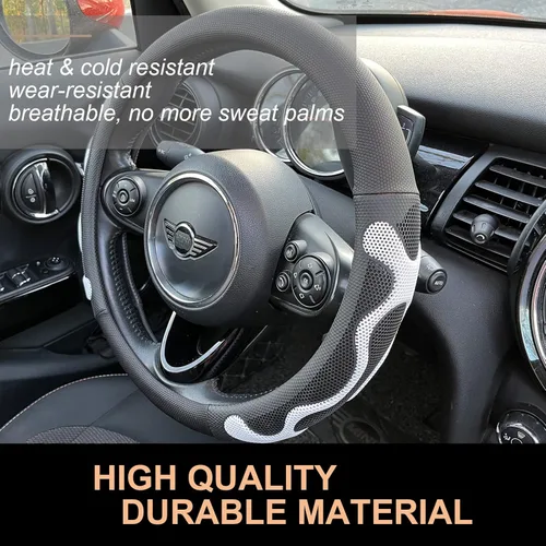 Miniatura 3 de PINCTROT Comfy Grip - Funda para volante, diseño antideslizante, universal de 14.5-15 pulgadas (blanco silicona)