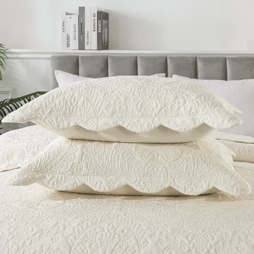 Miniatura 207 de HoneiLife - Juego de colcha de tamaño Queen, juego de ropa de cama de pana bordada de 3 piezas, colcha de lujo, ligera, cálida, para todas las Pana
