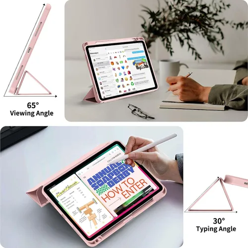 Miniatura 8 de Funda para iPad Air de 11 pulgadas M4/M3/M2 2026/2025/2024, iPad Air 5/4 (2022/2020 5ª/4ª generación de 10.9 pulgadas) con soporte para lápiz, Rosa