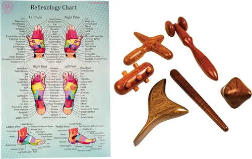 Miniatura 6 de CCcollections Herramientas de masaje de terapia de madera, herramienta de palo de madera de reflexología, equipo tradicional para aliviar el dolor