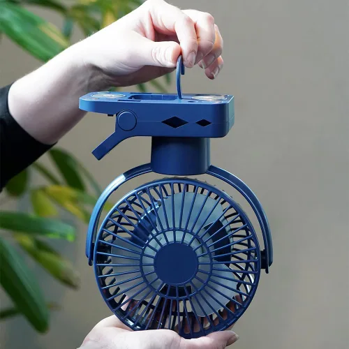 Miniatura 9 de Limitless Breezie - Ventilador portátil con luz LED y banco de energía de 8,000 mAh (azul marino)
