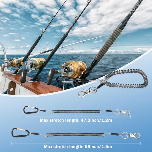 Miniatura 2 de Woanger Paquete de 6 Cordones de Pesca de Alambre de Acero Enrollado Cordones para Herramientas Cordones para Herramientas de Mano Kayak Correa
