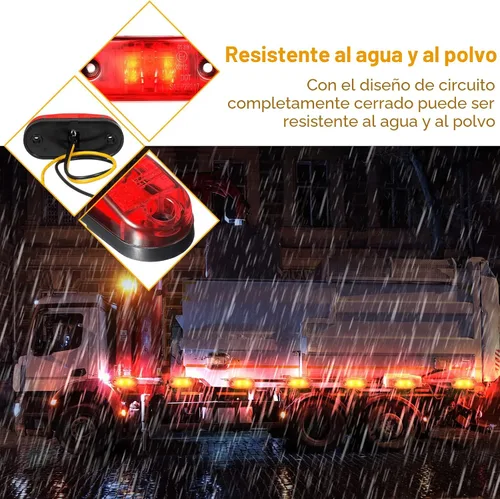 Miniatura 5 de Tallew 10 luces LED de remolque de 2.5 pulgadas, 2 diodos, impermeables, para remolque, marcador lateral, señal ovalada, luces de circulación