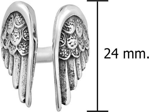 Miniatura 5 de Anillo de plata de ley 925 con diseño de alas de ángel