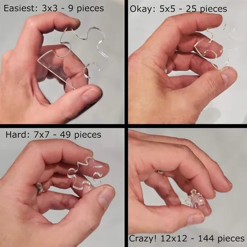 Miniatura 2 de Puzzle Impossible - Rompecabezas de acrílico transparente invisible e imposiblemente difícil - 5x5: más duro (25 piezas)