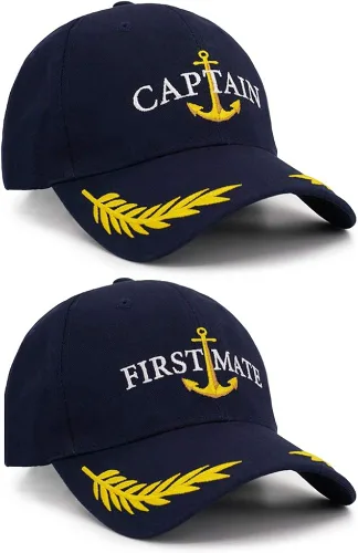 Miniatura 2 de Captain Hat & First Mate Matching Skipper Boating Baseball Caps Nautical Navy Marine Sailor Hats
