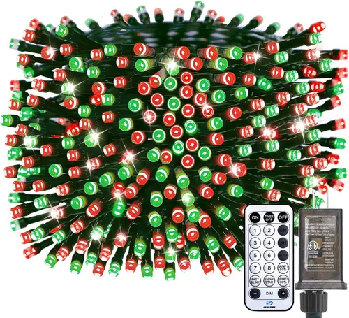 Miniatura 15 de Minetom Luces LED para árbol de Navidad de 50 pies, 1000 luces LED para exteriores, cuerda de petardos para exteriores, 12 modos, temporizador