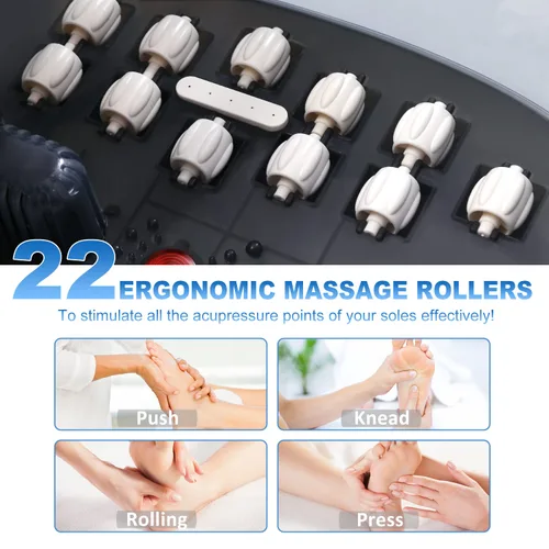 Miniatura 9 de ECARBME - Masajeador de baño de pies con calor, bañera de remojo de pies con 22 rodillos de masaje, control de temperatura, chorros, burbujas, sal