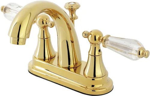 Kingston Brass KS7612WLL Grifo de baño central de 4 pulgadas, latón pulido