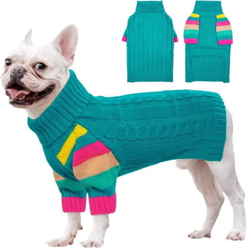Miniatura 23 de Suéter para perro, cálido, cómodo y grueso para perros de tamaño grande, suéteres de Navidad para perros, suéteres de invierno, suéter de punto