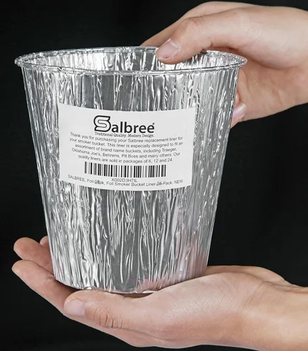 Miniatura 7 de Bandeja de revestimiento de papel de aluminio para cubeta de ahumador con goteo para atrapar grasa, compatible con Traeger, Oklahoma Joe, Behrens