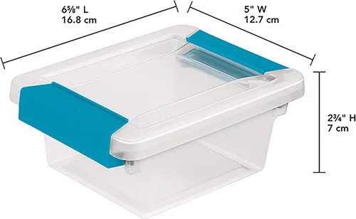 Miniatura 2 de STERILITE Mini caja de clip con base transparente y tapa con cierres azules para acuario