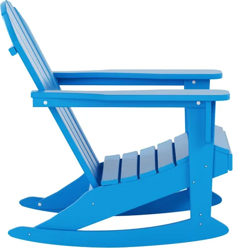 Miniatura 201 de WestinTrends Silla mecedora Malibu de poliéster para exterior/patio Adirondack, Negra