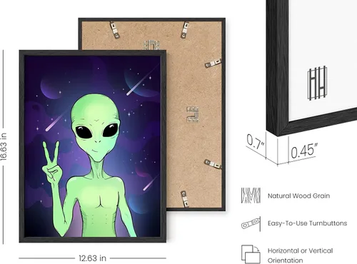 Miniatura 3 de HAUS AND HUES Trippy - Póster de alienígena - Decoración de habitación Trippy, arte de pared extraterrestre para el hogar Retrato alienígena