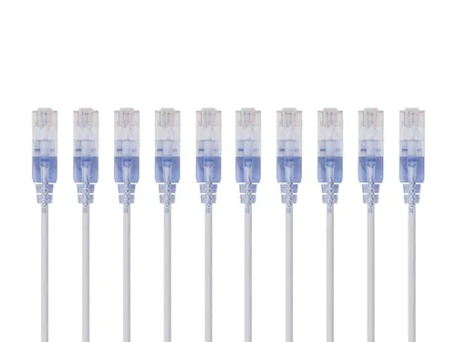 Miniatura 65 de Monoprice Cat6A - Cable de conexión Ethernet de 6 pulgadas, negro, UTP, 30 AWG, 10G, cable de cobre puro desnudo, sin enganche, RJ45, serie SlimRun
