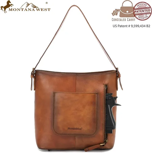 Miniatura 4 de Montana West Genuine Leather Purses for Women Hobo Bags with Tooling Handle & Tassels