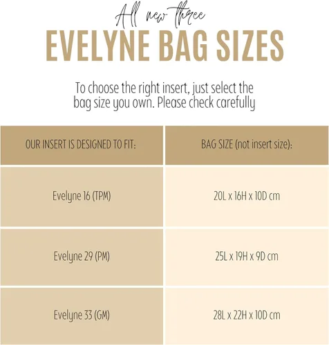 Miniatura 2 de Divitize Organizador de bolsos prémium para Mini Evelyne 16 bolsas, TPM Evelyne 29 bolsa con cremallera, fieltro grueso de 0.079 pulgadas (0.079 in)