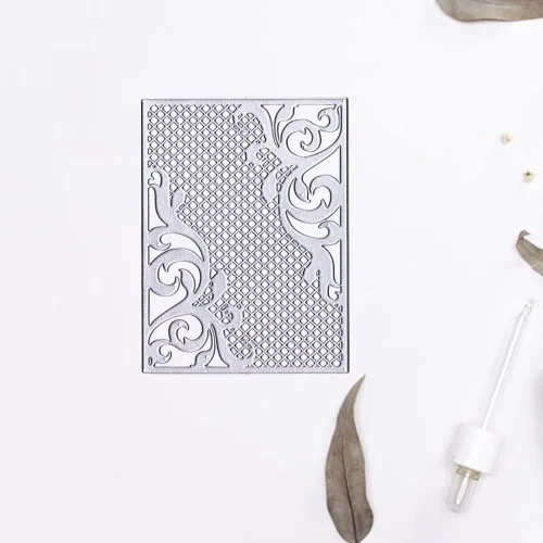 Miniatura 5 de Hying Troqueles de corte de marco de flores y hojas para hacer tarjetas, marco rectangular troquelado, cuadrícula hueca a cuadros, plantillas