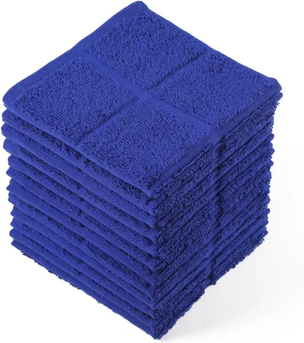 Glynniss Trapos azules de cocina altamente absorbentes, color azul marino, 100% algodón, para lavar platos, limpieza (12 unidades, azul)