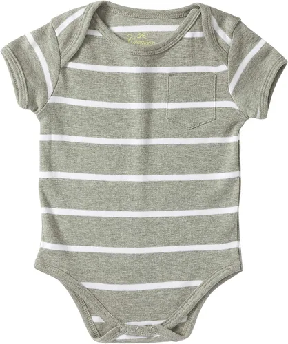 Miniatura 3 de Cremson Paquete de 5 mamelucos unisex de algodón de una pieza de manga corta, Multi (Multi Stripe)