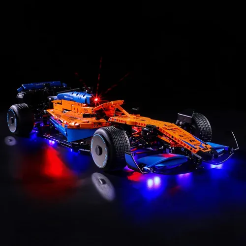 Miniatura 2 de YEABRICKS Kit de luces LED para Lego – Technic McLaren Formula 1 modelo de bloques de construcción de autos de carreras, juego de luces LED