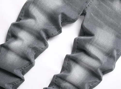 Miniatura 3 de Jeans elásticos ajustados para hombre, jeans ajustados rasgados para hombre, pierna recta, cómodos, cintura flexible, pantalones de mezclilla tipo