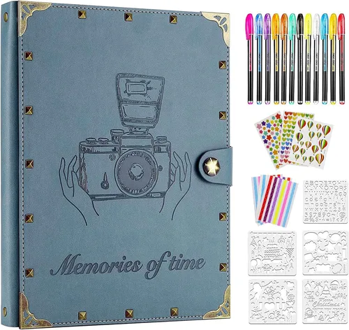 Miniatura 17 de Álbum de recortes de cuero ZEEYUAN, regalo del Día de la Madre, álbum de recortes morado, regalo para abuela, libro de fotos para parejas, libro
